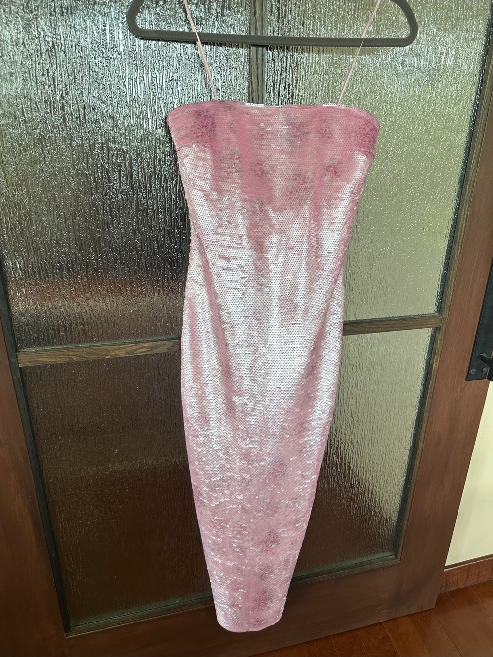 LoveShackFancy Stacia Sequin Dress
Strapless Pink Metallic Midi size 4 - Picture 10 of 14